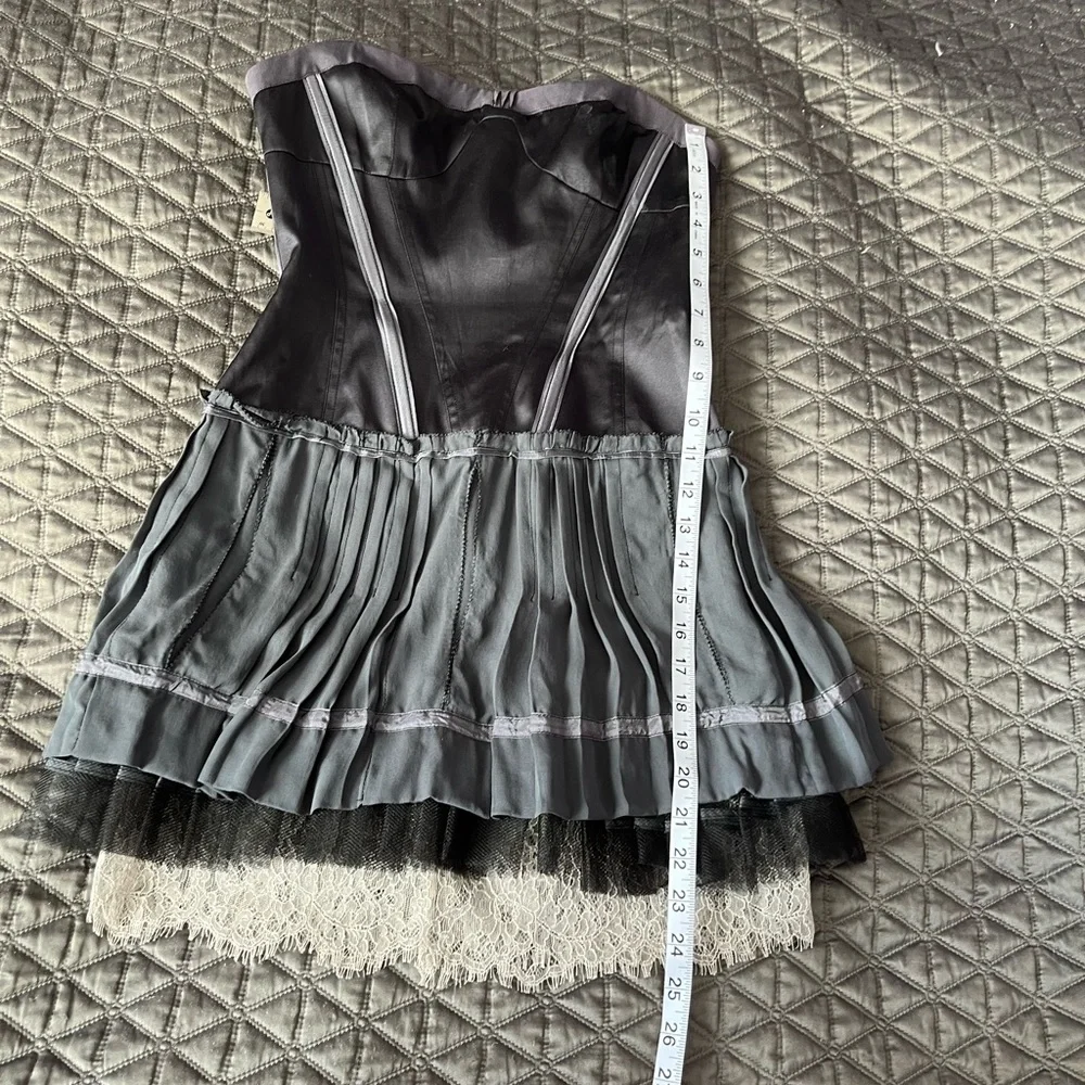 BCBGMAXAZRIA Runway corset pleated lace mini strapless dress - Picture 8 of 15